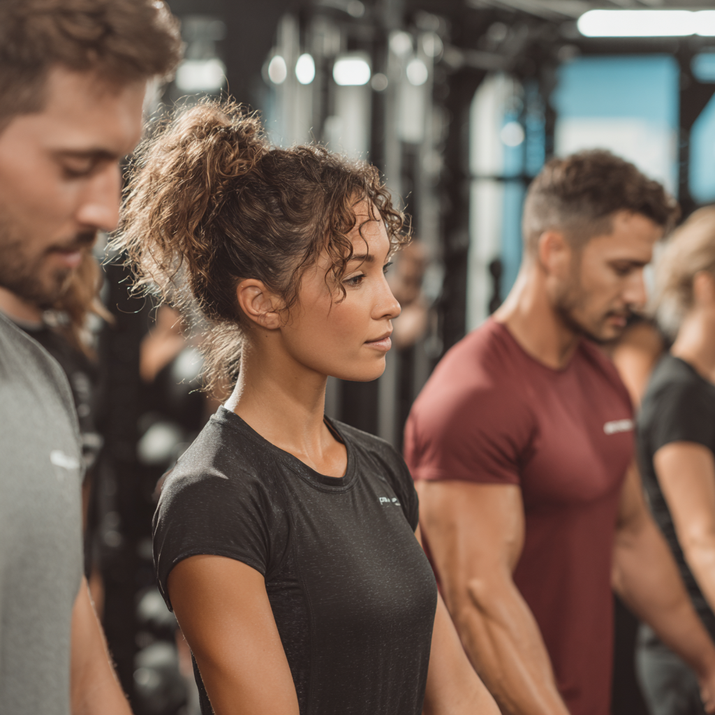 Група български възрастни правят упражнения за гъвкавост и стави в светла фитнес студия